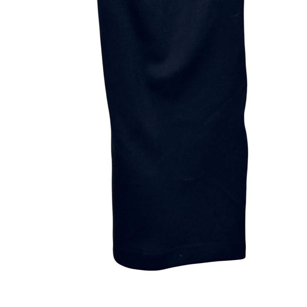 Anthropologie Women Pants Flared Leg Flat Front Pleated Stretch Navy Blue Sz.30 - Picture 7 of 10